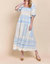 Azel Smocked Maxi Dress In Blue/Beige - Blue/Beige