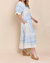 Azel Smocked Maxi Dress In Blue/Beige