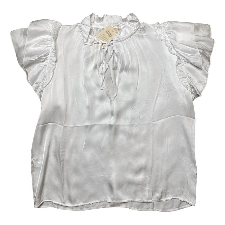 Cali Satin Blouse In White