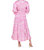 Clement Tiered Dress In Sky Hot Pink