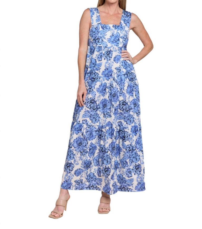 Fayza Maxi Dress In Blue Garden - Blue Garden