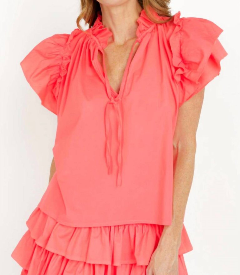 Kata Blouse In Coral - Coral