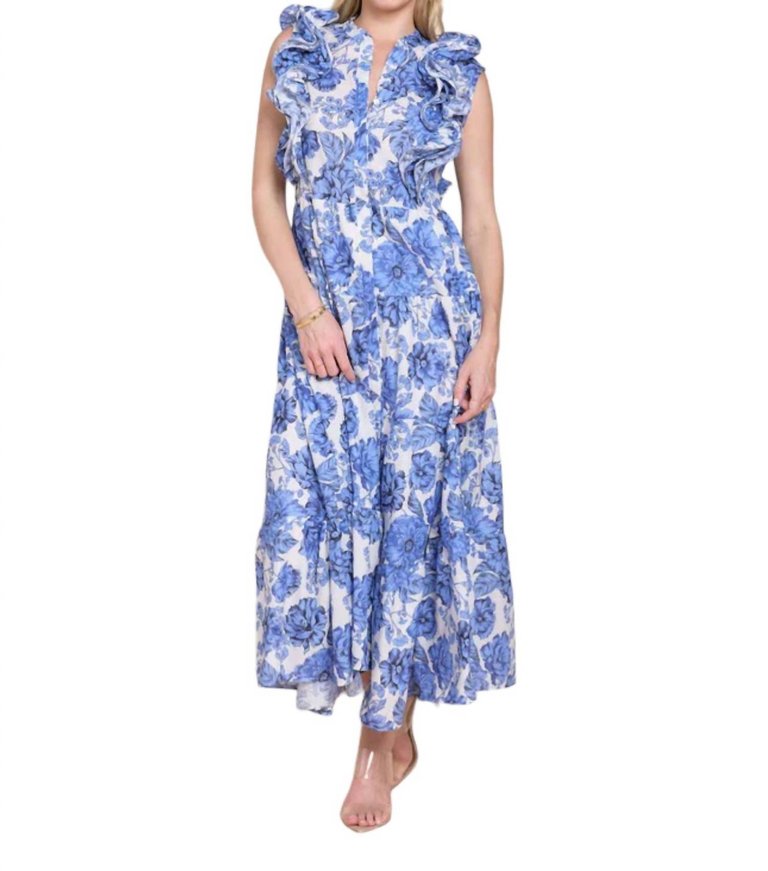 Liz Dress In Blue Garden