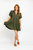 Madrid Tiered Flutter Sleeve Dress In Olive