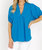 Nazim Statement Sleeve Blouse In Imperial Blue - Imperial Blue