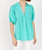 Nazim Statement Sleeve Blouse Top In Emerald - Emerald