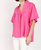 Noelia Flutter Sleeve Blouse In Fuschia