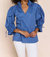 Remy Statement Sleeve Blouse In French Blue - French Blue