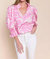 Remy Statement Sleeve Blouse In Sky Hot Pink