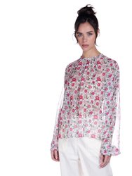 Blouse In Georgette Peony Print