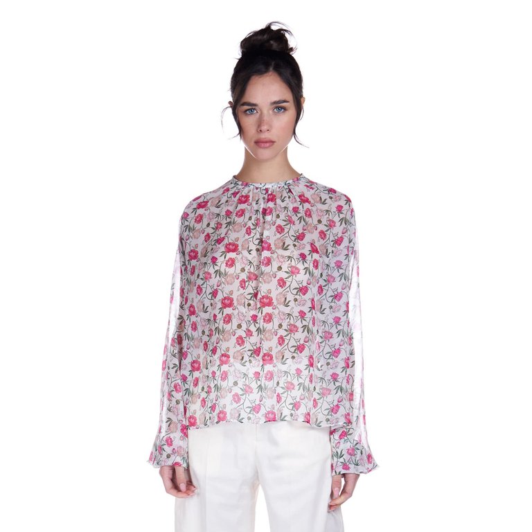 Blouse In Georgette Peony Print