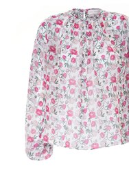 Blouse In Georgette Peony Print - Multicolor