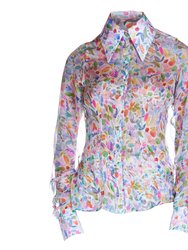 Chiffon Shirt in Watercolor - Multicolor