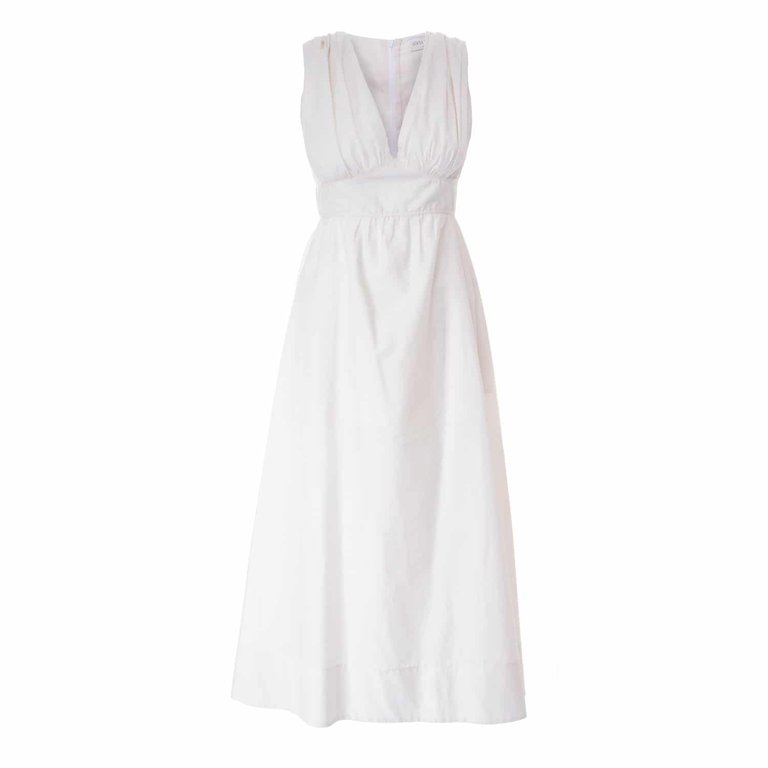 Cotton Midi Dress - White