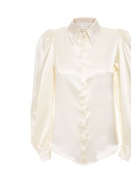 Cream White Silk Blouse - Cream White