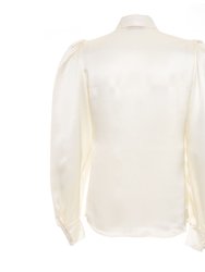 Cream White Silk Blouse