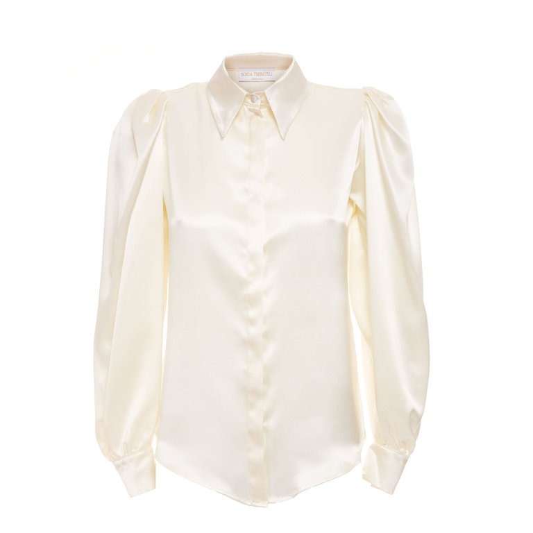 Cream White Silk Blouse - Cream White