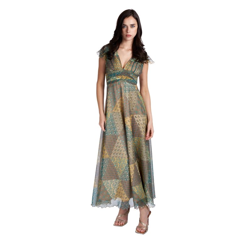 Crepon Silk Dress - Multicolour