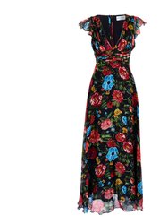 Evening Dress In Floral Motif