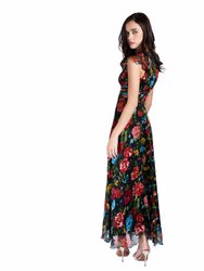 Evening Dress In Floral Motif