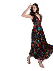 Evening Dress In Floral Motif