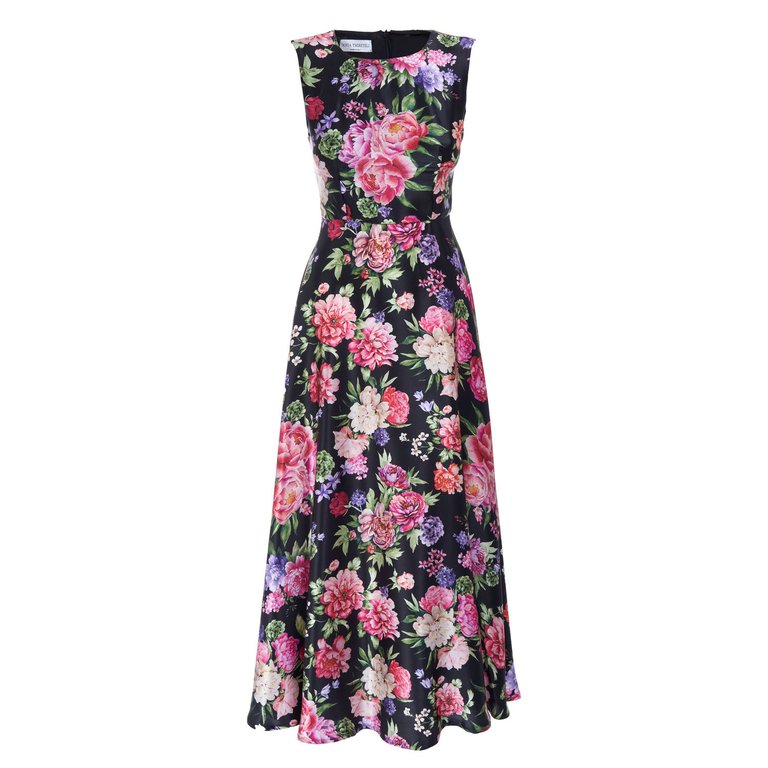 Floral Print Evening Dress - Multi