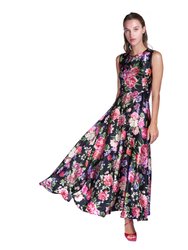 Floral Print Evening Dress