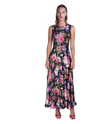 Floral Print Evening Dress