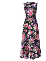 Floral Print Evening Dress - Multi