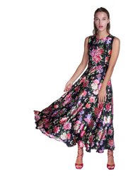 Floral Print Evening Dress