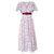 Floral Print Linen Dress - Pink