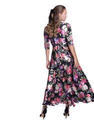 Floral Print Satin Dress