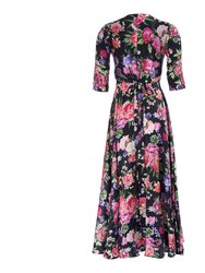 Floral Print Satin Dress