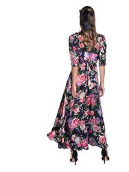 Floral Print Satin Dress