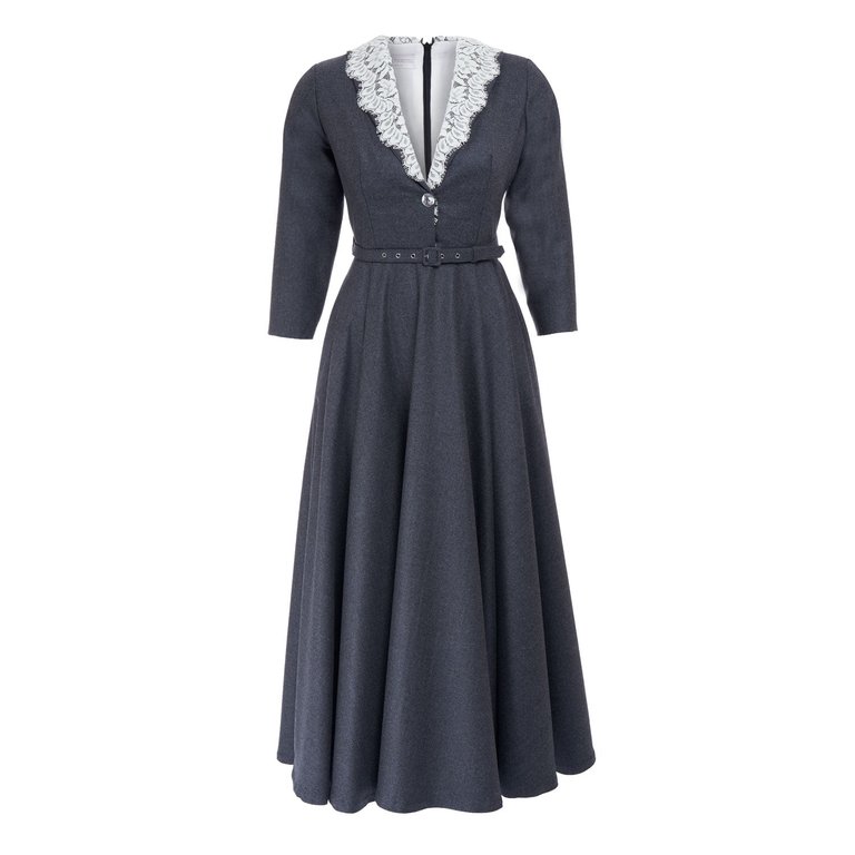 Formal Wool Suitdress - Grey