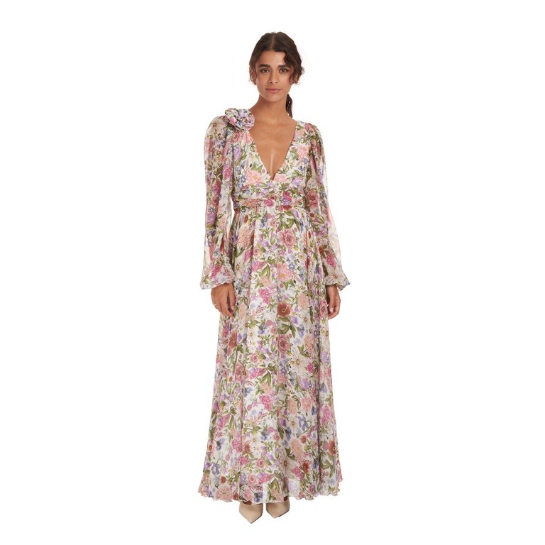 Garden Treasure Silk Gown - Multi