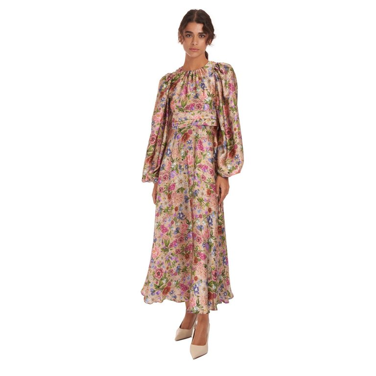 Garden Treasure Silk Satin Dress