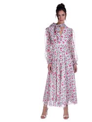 Georgette Peony Print Dress