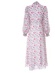 Georgette Peony Print Dress