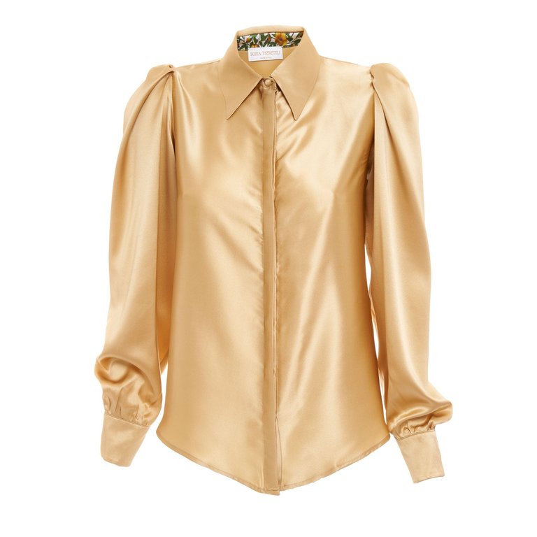 Gold Silk Blouse - Gold