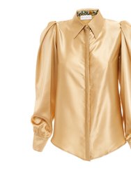 Gold Silk Blouse - Gold