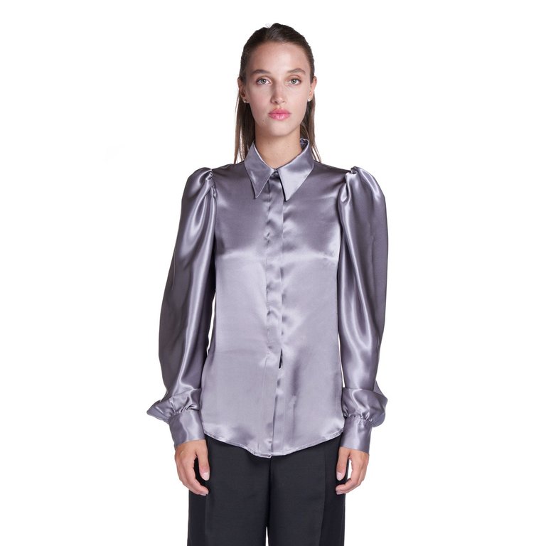 Grey Silk Blouse