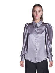 Grey Silk Blouse