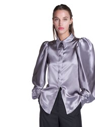 Grey Silk Blouse