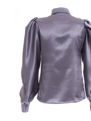 Grey Silk Blouse