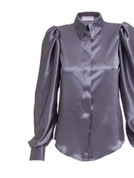 Grey Silk Blouse - Grey