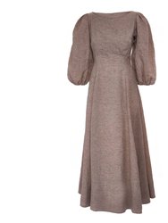 Linen Dress - Brown