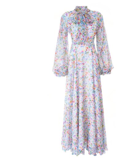 Sofia Tsereteli Long Chiffon Dress in Watercolor Print product