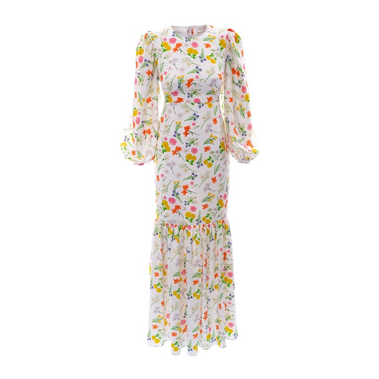 Long Spring Meadow Dress - White