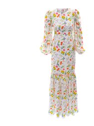 Long Spring Meadow Dress - White